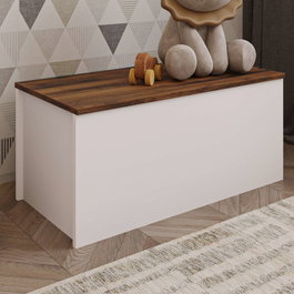 Hanah Home Baúl Florya Blanco y Nogal